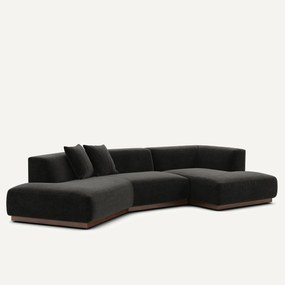 Rechter hoekbank in chenille fluweel, Jacopo