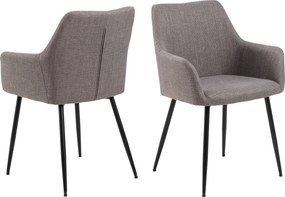 VERA Lichtgrijs Taupe (stof Basel 34) - MODERNE KUIPVORMIGE GESTOFFEERDE STOEL VOOR WOONKAMER / LOFT