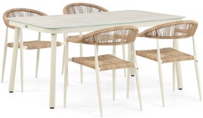 Tuinset 4 personen 160 cm Aluminium/rope Taupe Lifestyle Garden Furniture Granada/Tavano