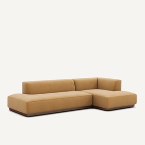 XL rechte hoekbank in linnen fluweel, JACOPO