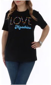 Overhemd  Love Moschino  Liefde Moschino Womens Black TShirt met kleurrijke studs