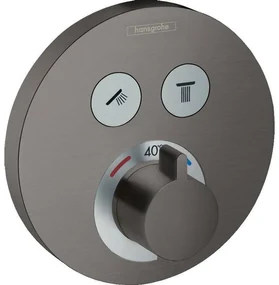 Hansgrohe ShowerSelect S thermostaat afbouwdeel voor 2 functies Brushed black chrome 15743340