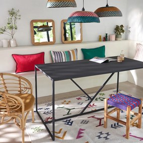 Rechthoekige ijzeren eettafel, 6 couverts, Abby