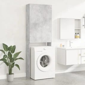 vidaXL Wasmachinekast 64x25,5x190 cm betongrijs