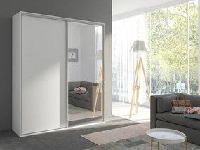 Kledingkast Murrieta 180, Wit, 244x204x62cm, Kledingkast deuren: Schuivend