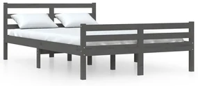 vidaXL Bedframe massief hout grijs 120x200 cm
