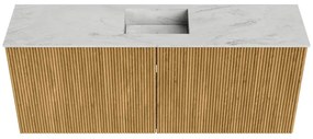 Mondiaz Joya DLux 100cm toiletmeubel oak met wastafel faye midden zonder kraangat opalo