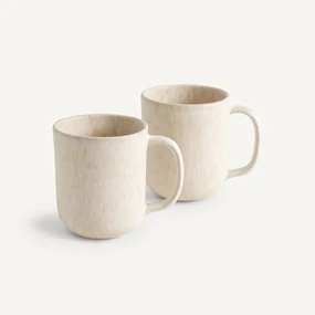 Set van 2 mokken in mat geglazuurd aardewerk, Rusty