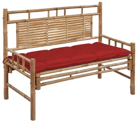 vidaXL Tuinbank met kussen 120 cm bamboe