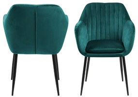 Velvet Eetkamerstoel Met Arm Groen