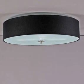 Stoffen Landelijke plafondlamp zwart 50 cm - Drum Modern, Landelijk / Rustiek E27 rond Binnenverlichting Lamp