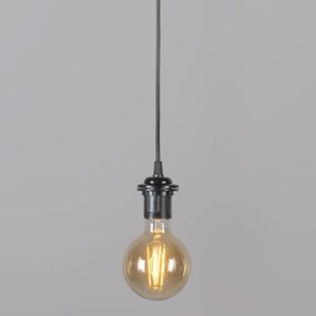 Stoffen Moderne hanglamp met kap zwart/wit 47/25 - Duo Modern E27 rond Binnenverlichting Lamp