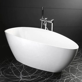 Gelco Elipsie vrijstaand bad wit glans mineraalmarmer 160x70cm