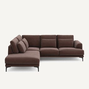 Rechtse hoekbank met leuning in linnenfluweel, Marsile