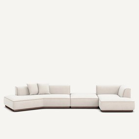 Open hoekbank rechts XL chenille fluweel, Jacopo