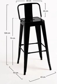 Set 4 Krukken Torix Rugleuning