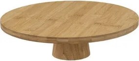 Secret de Gourmet serveerschaal – Taart/Gebak – Rond diameter 28 cm x H8 cm – Bamboe Hout – Op Voet