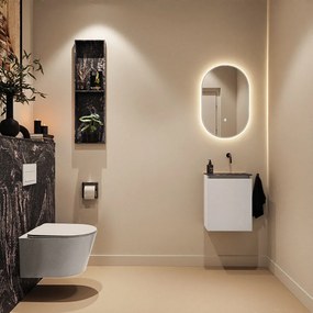 Mondiaz Ture DLux toiletmeubel 40cm linen met wastafel lava rechts zonder kraangat