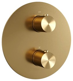 Brauer Gold Edition thermostatische inbouw regendouche met 3 standen handdouche, plafondarm en hoofddouche 20cm set 83 messing geborsteld PVD