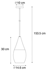 Moderne hanglamp zwart met smoke glas - Drop Modern E27 ovaal Binnenverlichting Lamp