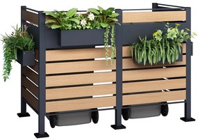 Overdekking voor 2 afvalbakken 120l of 240l Breda CoverTech