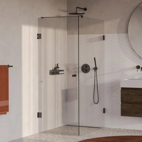 Brauer Void Carving profielloze douchecabine 80x120cm gunmetal geborsteld PVD