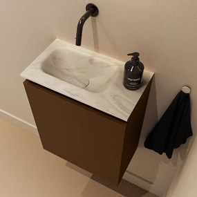 Mondiaz Ture DLux toiletmeubel 40cm rust met wastafel ostra links zonder kraangat