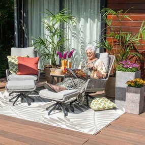 Garden Impressions Bosh draaibare loungestoelen - Lucas bijzettafel Ø50x48 cm