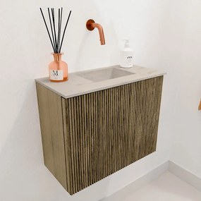 Mondiaz Joya DLux 50cm toiletmeubel dusk met wastafel faye rechts zonder kraangat opalo