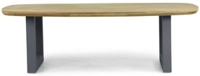 Dining Tuintafel rechthoekig 240 x 100 cm Aluminium/Teak Grijs Falcon/Talai