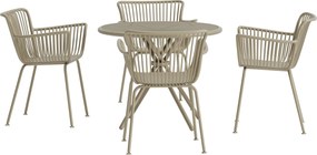 Garden Interiors Sifnos Round Dining Set 5 pcs - Beige / Beige