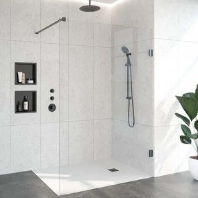 BRAUER Void inloopdouche helder glas 140x200 incl. glascoating PVD gunmetal geborsteld GS-VOI1H140200GM