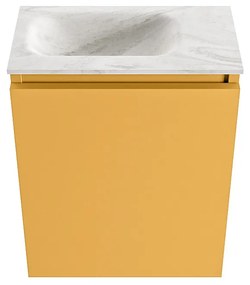 Mondiaz Ture DLux toiletmeubel 40cm ocher met wastafel ostra links zonder kraangat