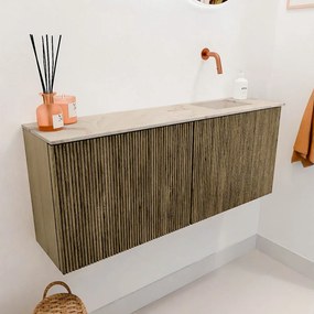 Mondiaz Joya DLux 100cm toiletmeubel dusk met wastafel faye rechts zonder kraangat frappe