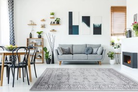 Tapijt MEFE modern  2312 Ornament, kader - Structureel,  twee poolhoogte , grijskleuring