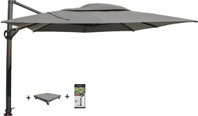 Hacienda zweefparasol 300x400 cm antraciet  4-Seasons Outdoor met 125 KG voet en hoes