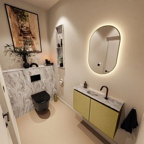 Mondiaz Ture DLux toiletmeubel 80cm oro met wastafel glace midden met kraangat