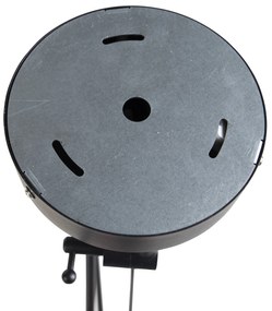 Hanglamp zwart met linnen kappen taupe 35 cm 2-lichts - Blitz