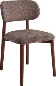 AVLO Gedempt bruin (stof Juto 24)/notenkleurig gebeitst frame – HOUTEN STOEL VOOR WOONKAMER, EETKAMER, KEUKEN RETRO