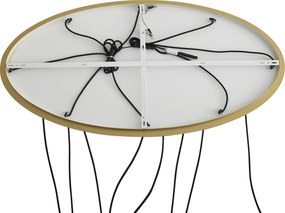 Hotel Chique hanglamp messing met blauw en groen glas  8-lichts - Qara