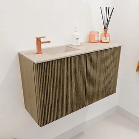 Mondiaz Joya DLux 70cm toiletmeubel dusk met wastafel faye links 1 kraangat frappe