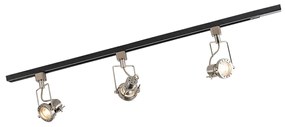 Smart 1-fase rail zwart met staal incl. 3 WiFi GU10 - Iconic Suplux Modern GU10 Binnenverlichting Lamp