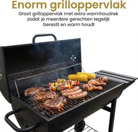 Alora Houtskool Barbecue– Compacte Grill met Warmhoudrek en Spatelset
