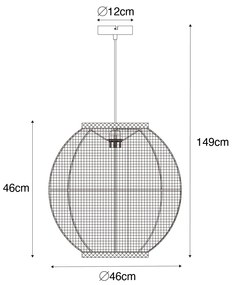 Stoffen Oosterse hanglamp naturel 46 cm - RobOosters E27 ovaal Binnenverlichting Lamp