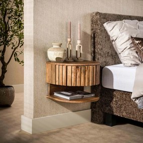 Zwevend Nachtkastje Hout Met Legplank - 40x35x30cm.