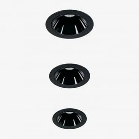 Pack Van 3 Inbouw Led-downlights Met Ronde Frames Ø5 Cm In Aluminium Luisiana Warm Wit 2700k & Zwart & 3 W & 38º - Sklum