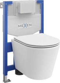 Mexen Rico inbouwset WC frame Fenix XS-F met toiletpot en softclose zitting, mat wit - 68030724001
