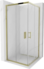 Mexen Rio vierkante douchecabine 90 x 90 cm, transparant, goud - 860-090-090-50-00