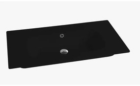 Nemo Spring Nubes tablet porselein 1 wastafel met kraangat met overloop 810 x 465 x 170 mm zwart QS08146152