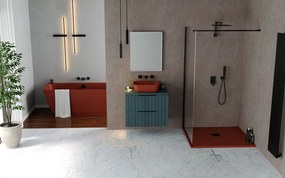Polysan Skylla halfvrijstaand bad terracotta mineraalmarmer 170x75cm